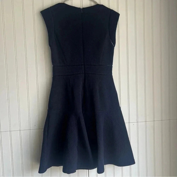 Rebecca Taylor Size 2 Navy BlueV-Neck Fit & Flare Taylor Dress NEW! - Picture 7 of 7
